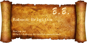 Babocs Brigitta névjegykártya